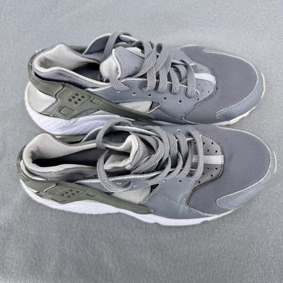 Nike Air Huarache Shoes Youth Size 7Y Gray White Olive Running 654275-012 - Picture 4 of 9